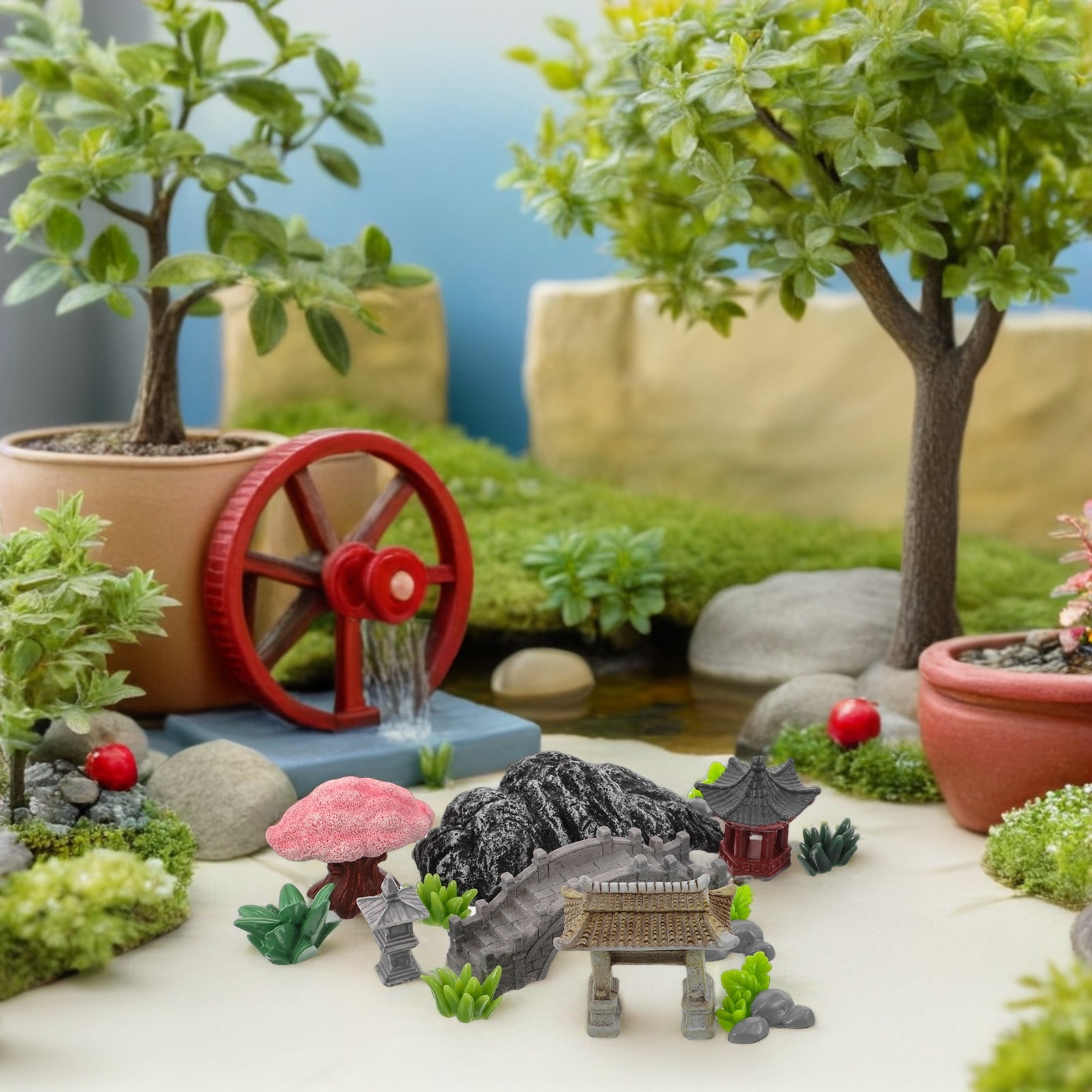 1Set Miniature Zen Garden Brid - Bonsai Zen Garden Set avaliação e preço