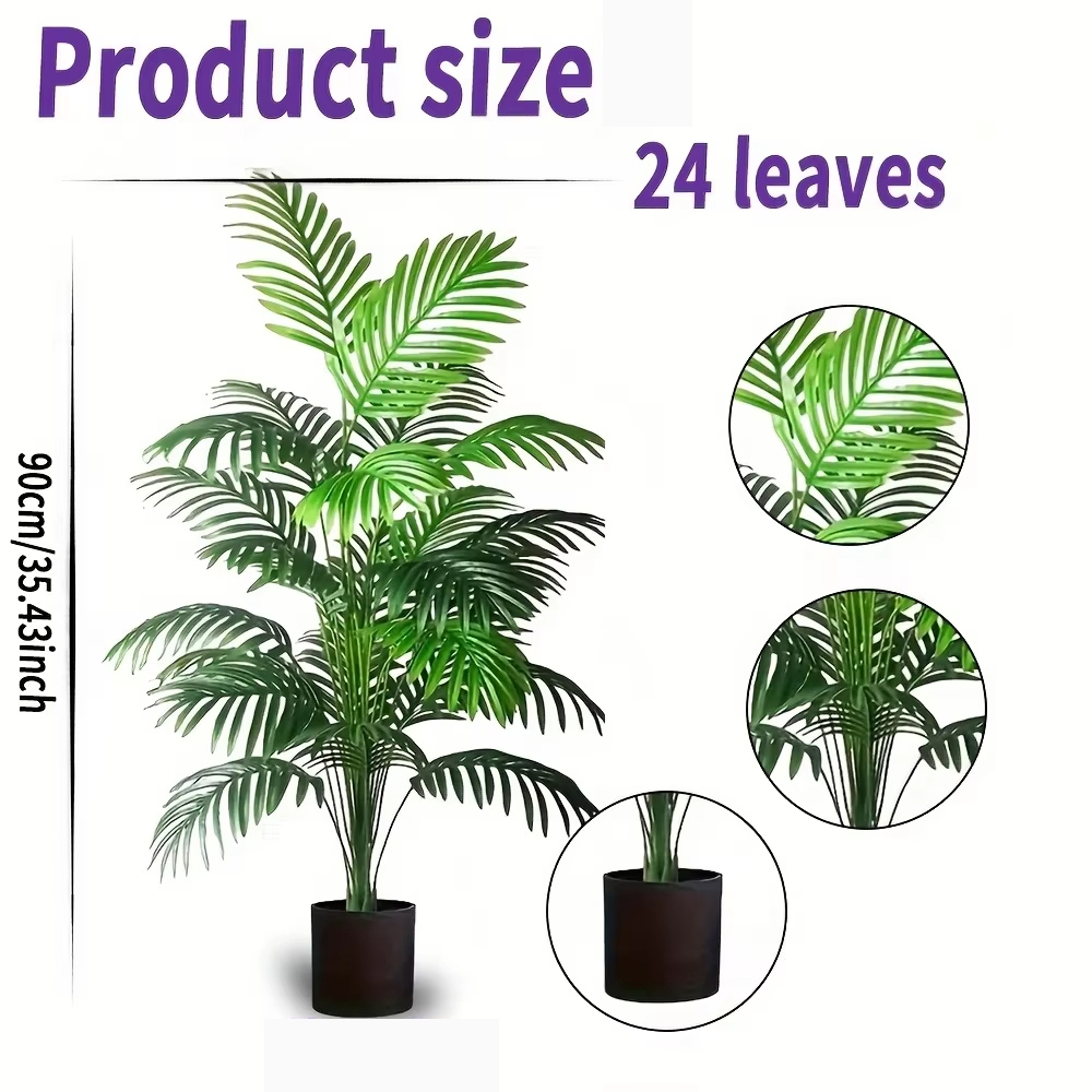 24 Leaves Areca Palm Artificia - Bonsai Garden Kit avaliação e preço