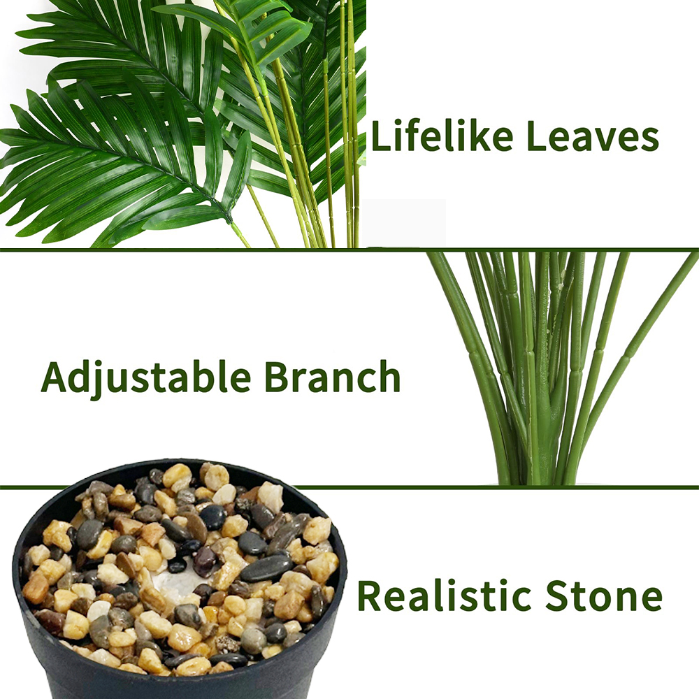 24 Leaves Areca Palm Artificia - Bonsai Garden Kit avaliação e preço