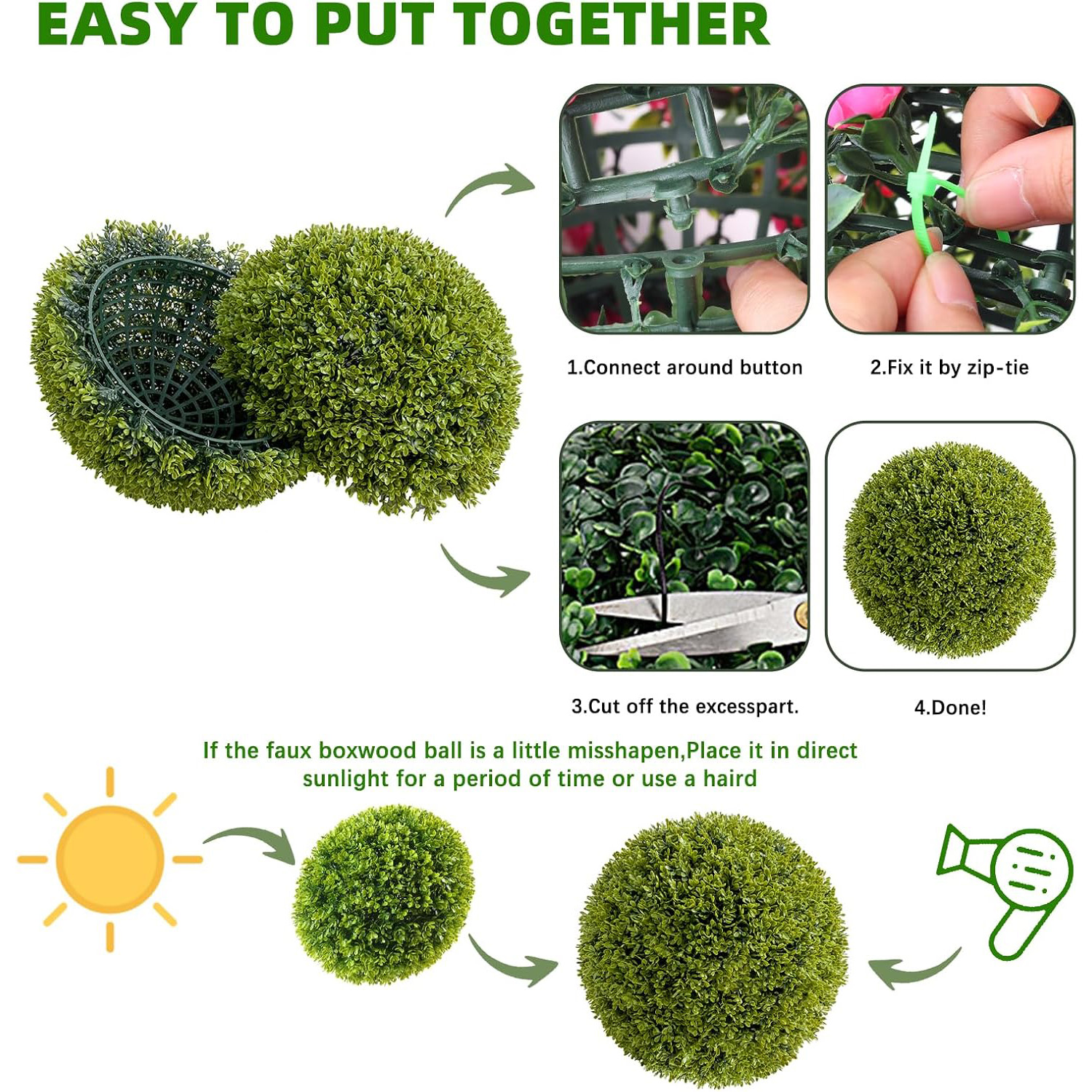2pcs/4pcs Artificial Plant Top - Bonsai Garden Backyard avaliação e preço