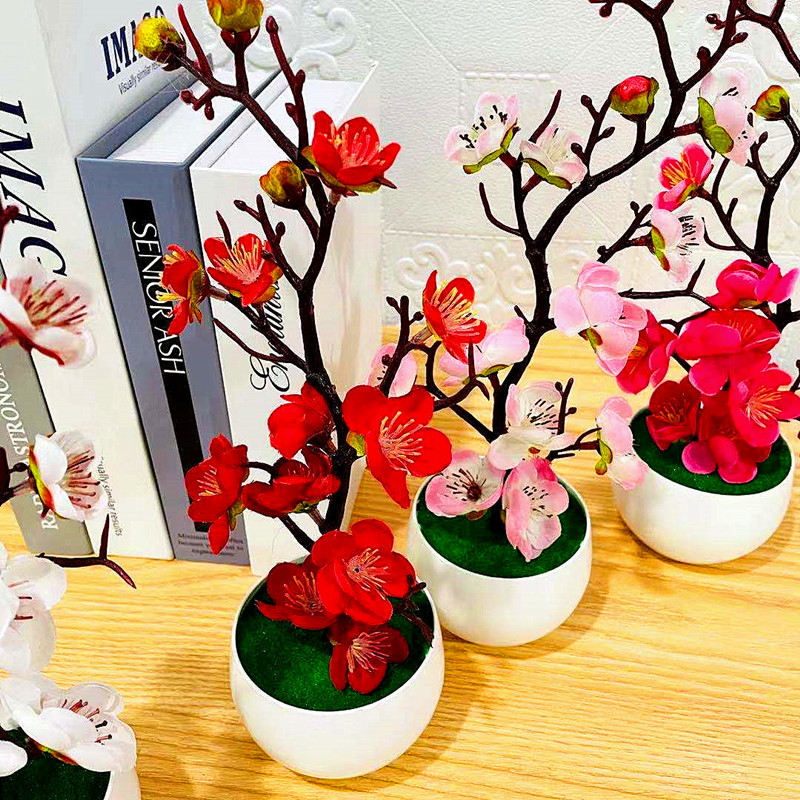 Simulation Plum Flower Pot Pla - Bonsai Garden Kit avaliação e preço