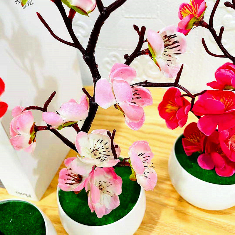 Simulation Plum Flower Pot Pla - Bonsai Garden Kit avaliação e preço