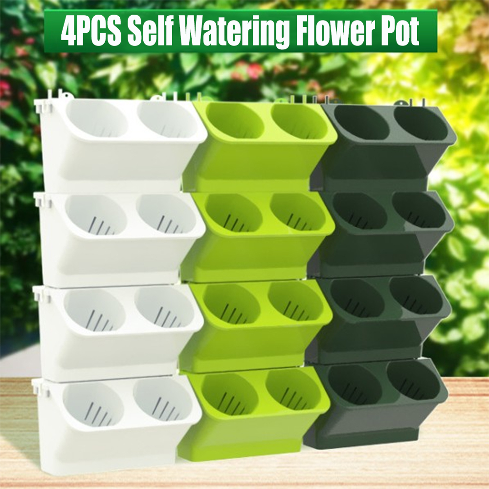 4 pcs Self Watering Flower Pot - Bonsai Vertical Garden avaliação e preço