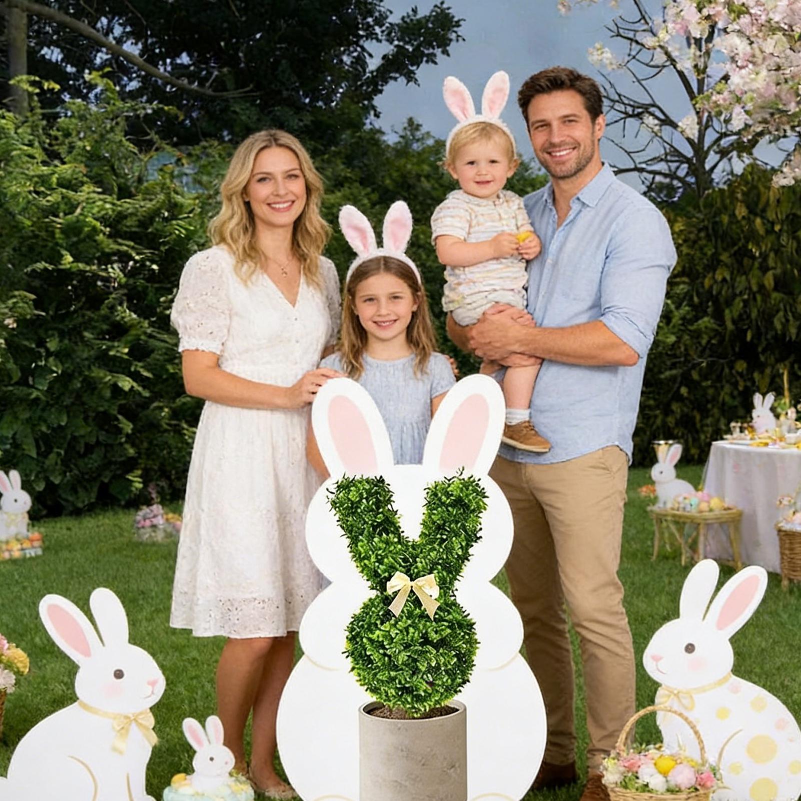 Easter Bunny Faux Tree Spring  - Bonsai Garden Backyard avaliação e preço