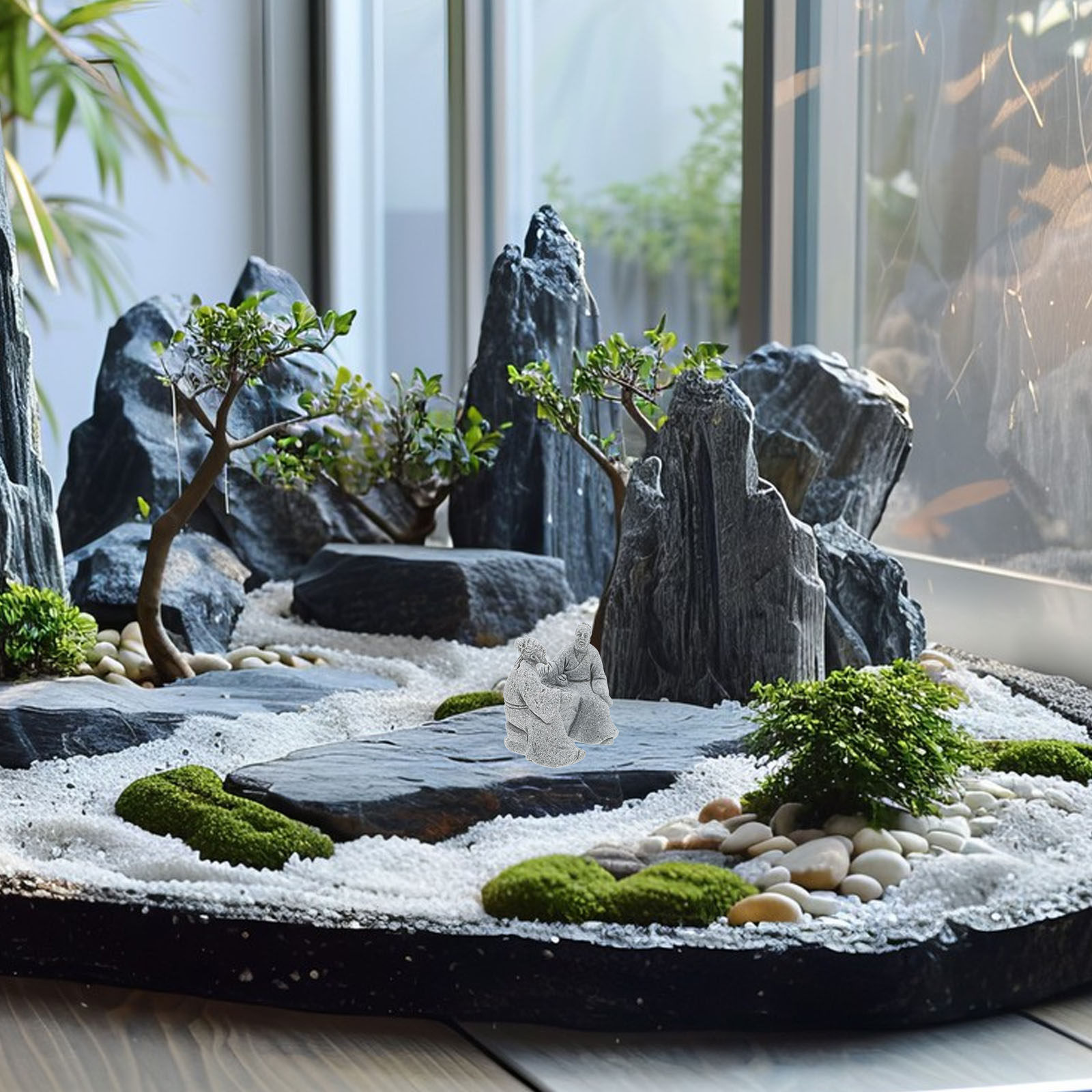 2Pcs Miniature Stone Table Che - Bonsai Zen Garden Set avaliação e preço
