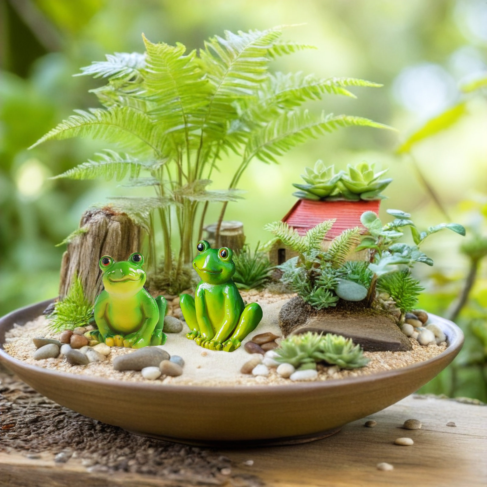 4Pcs Resin Mini Frogs Garden O - Bonsai Garden Backyard avaliação e preço