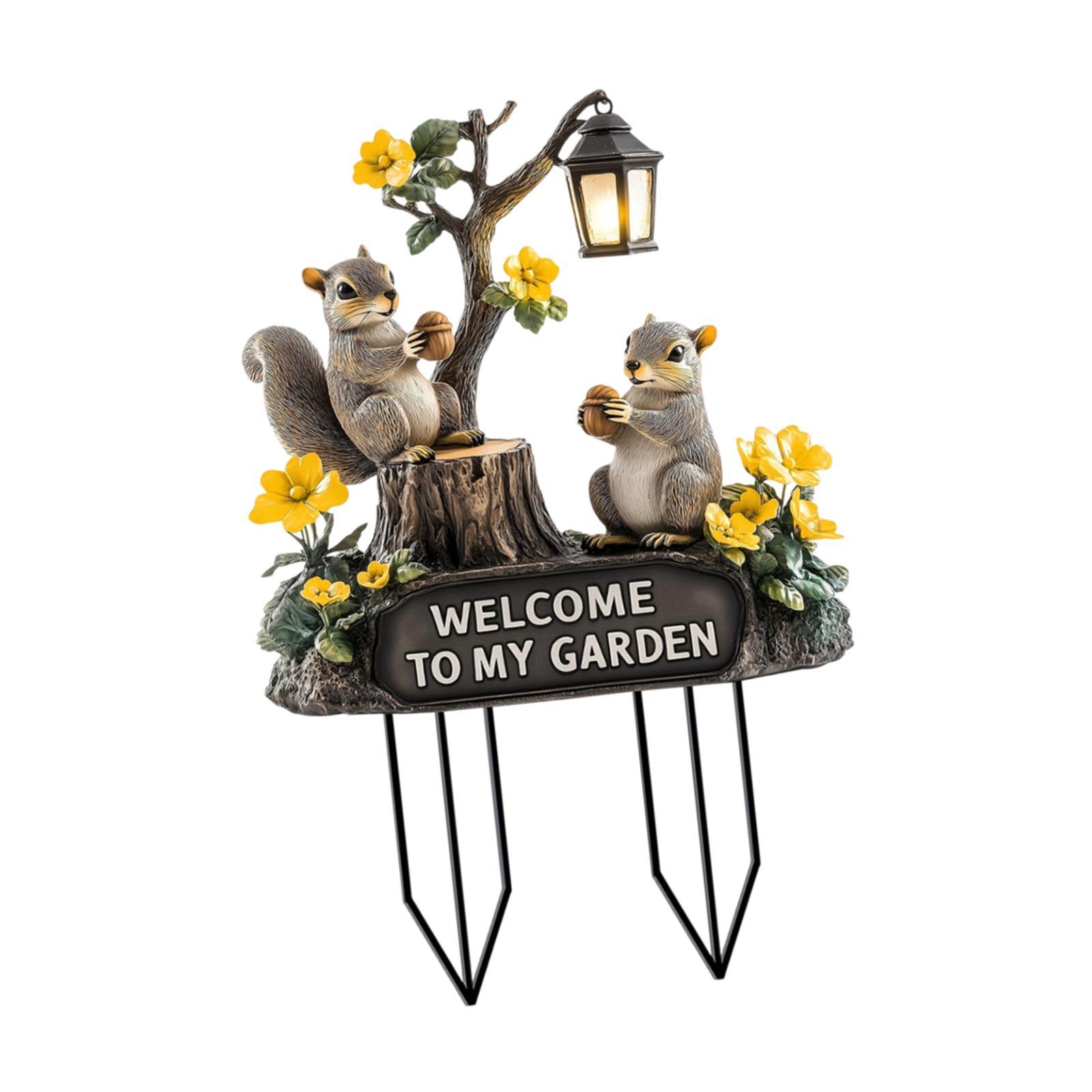 Squirrel Decorative Garden Sta - Bonsai Garden Backyard avaliação e preço